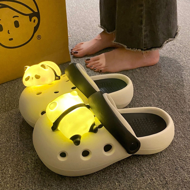 Light-Up Panda Lamp Clog Shoes