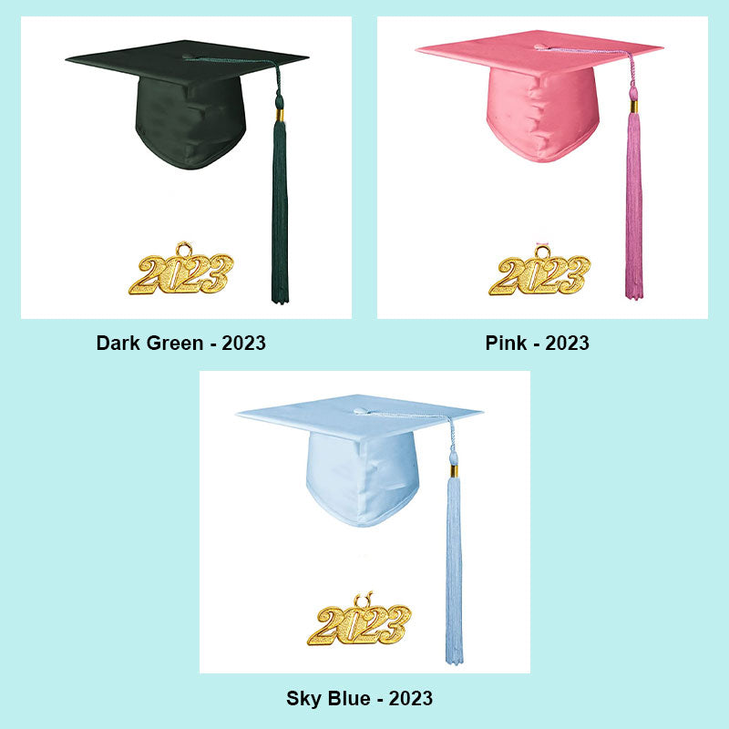 Matte Graduation Hat Band 2024 Tassel Year Pendant