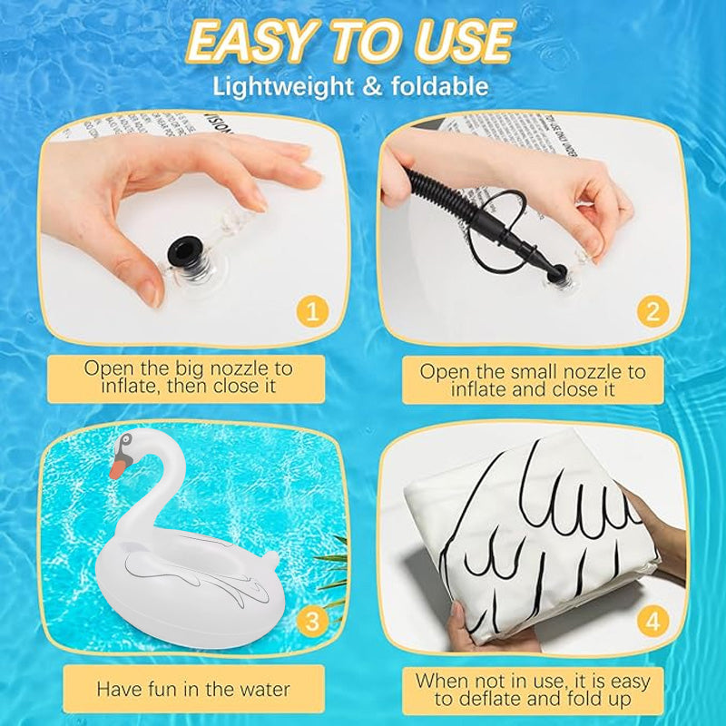 Solar-powered Swan Pool Float