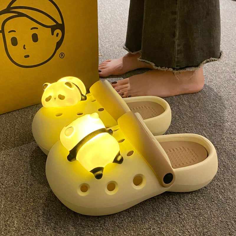 Light-Up Panda Lamp Clog Shoes