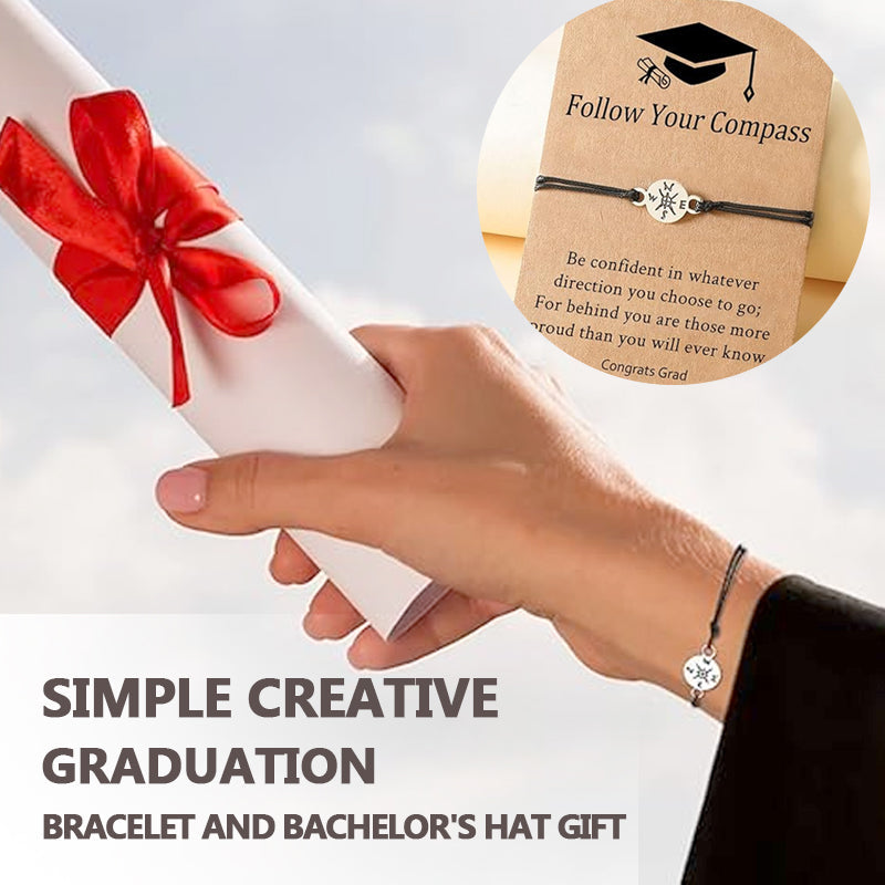 Simple Creative Graduation Bracelet With Bachelor's Hat Gift Box