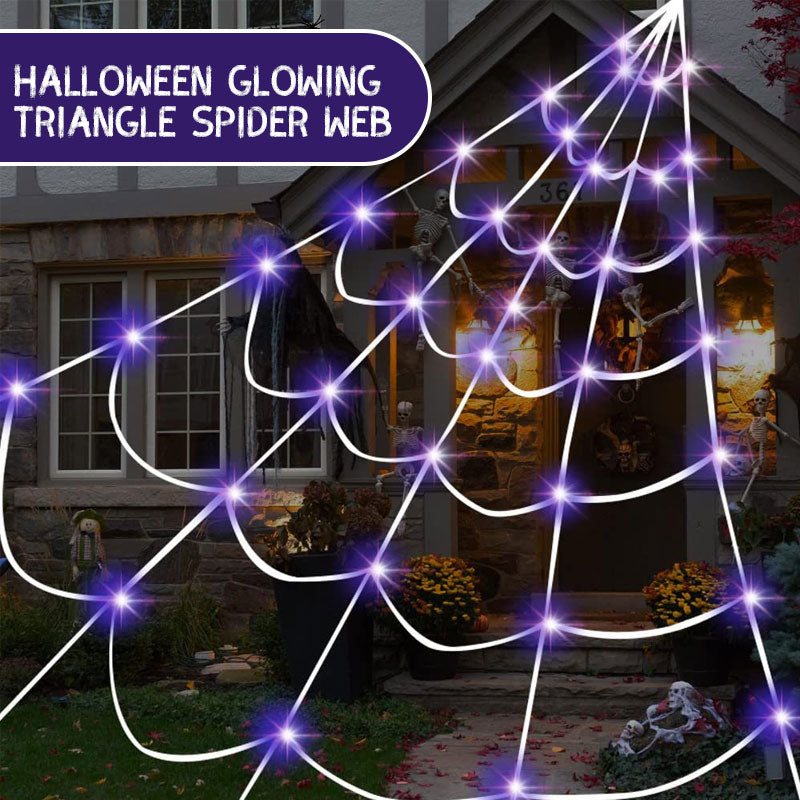 🕷️💡Halloween Glowing Triangle Spider Web