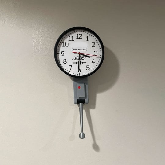 Dial Indicator Wall Clock, Great Gift for Machinist / Engineer / CNC Manufacturing Technician