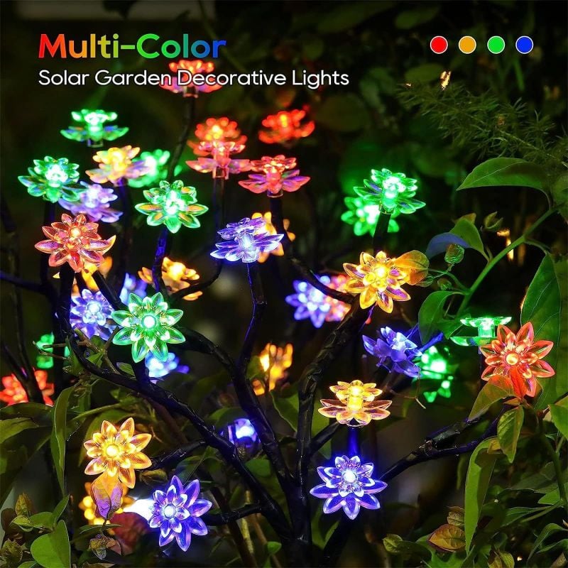 ✨Utendørs vanntette Cherry Blossom Multicolor Solar Garden Lights🎉/✨Outdoor Waterproof Cherry Blossom Multicolor Solar Garden Lights🎉