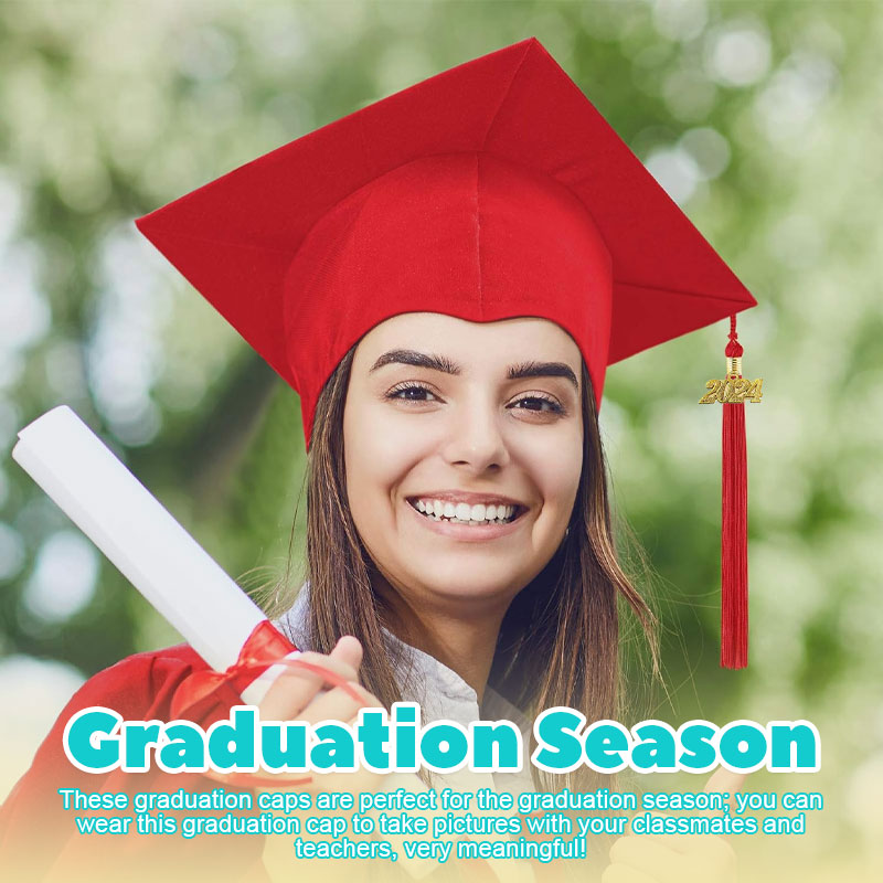 Matte Graduation Hat Band 2024 Tassel Year Pendant