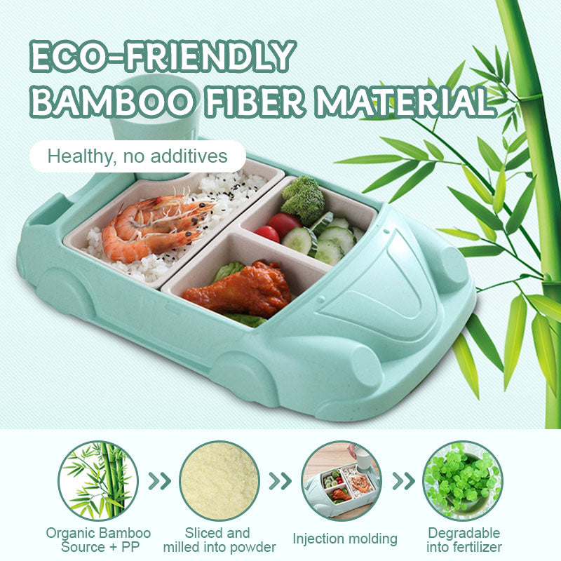 Bamboo Fiber Car Children's Dining Tray