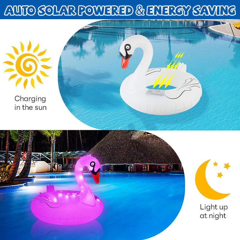 Solar-powered Swan Pool Float