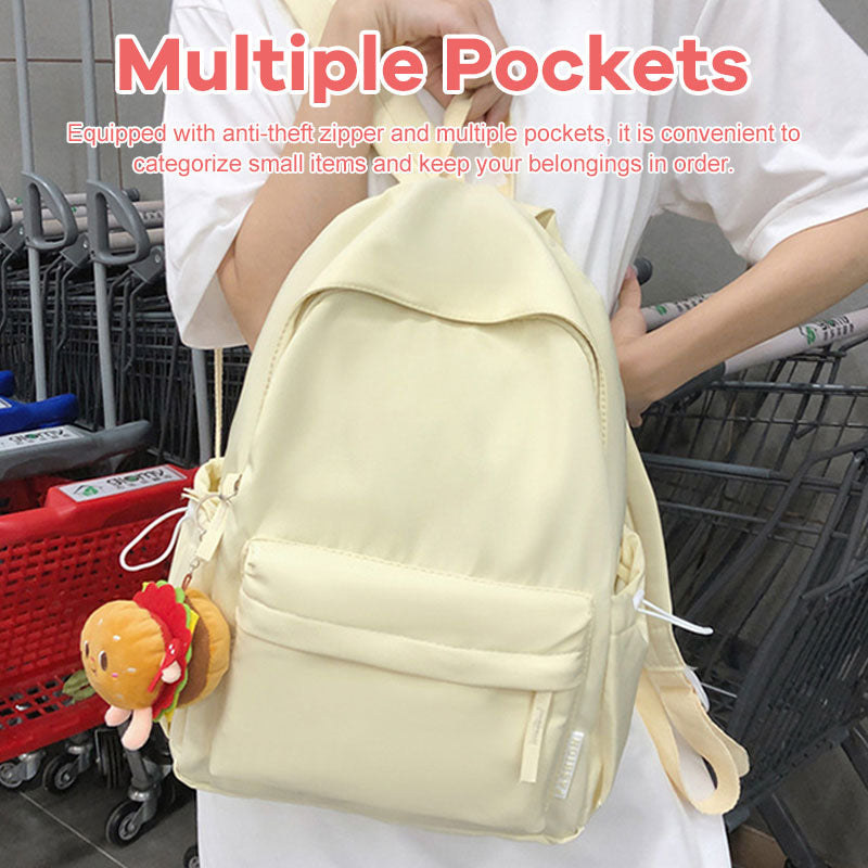 Large Capacity Simple Solid Color Backpack-Back To School & New Student Gift