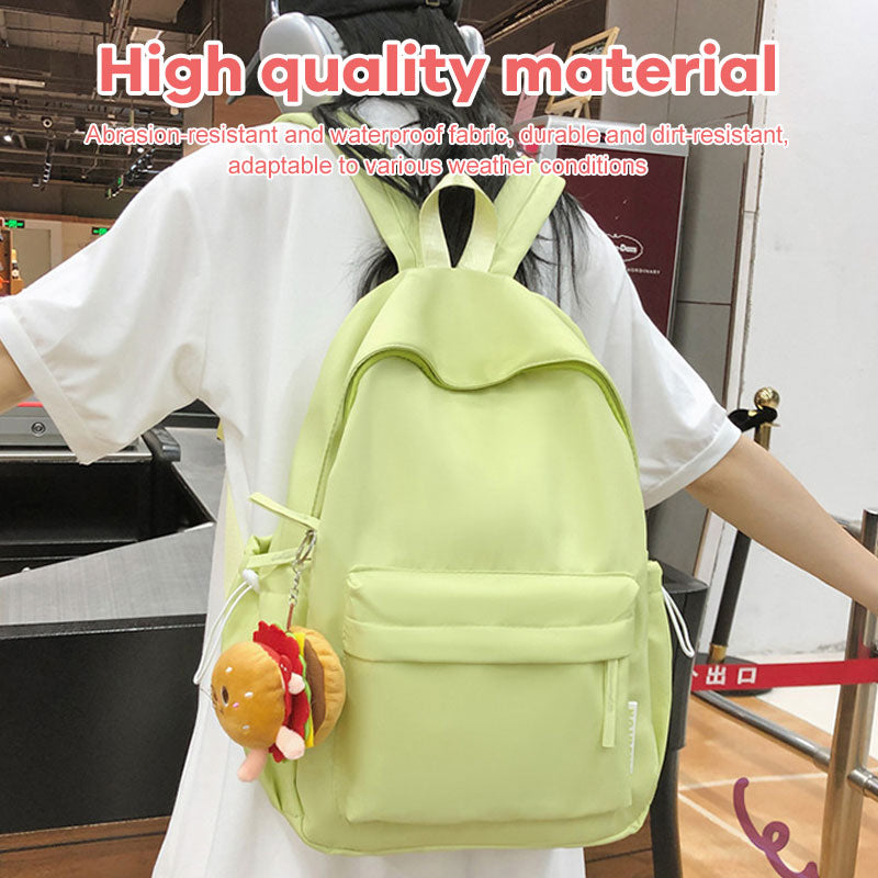 Large Capacity Simple Solid Color Backpack-Back To School & New Student Gift