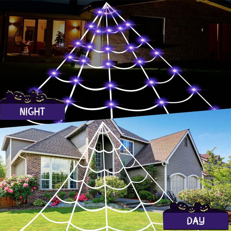 🕷️💡Halloween Glowing Triangle Spider Web