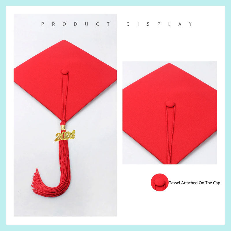Matte Graduation Hat Band 2024 Tassel Year Pendant