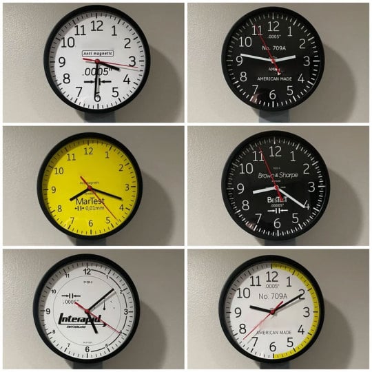 Dial Indicator Wall Clock, Great Gift for Machinist / Engineer / CNC Manufacturing Technician