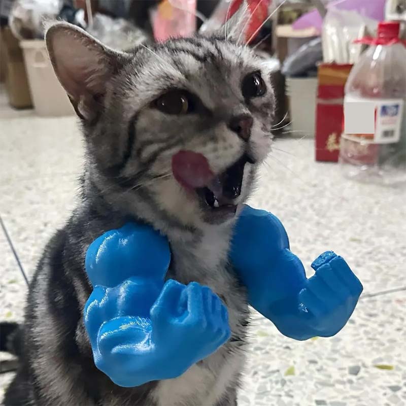 Muscular Hands And Arms With Creative Cat/Dog Necklace