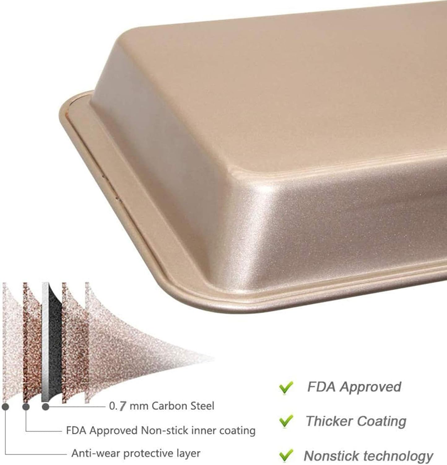 Brownie Pan with Dividers, Non-Stick Backing Pan