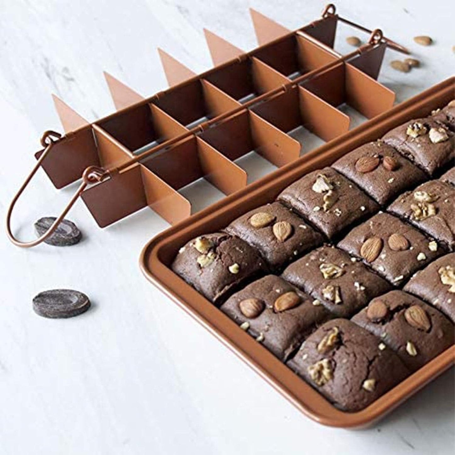 Brownie Pan with Dividers, Non-Stick Backing Pan