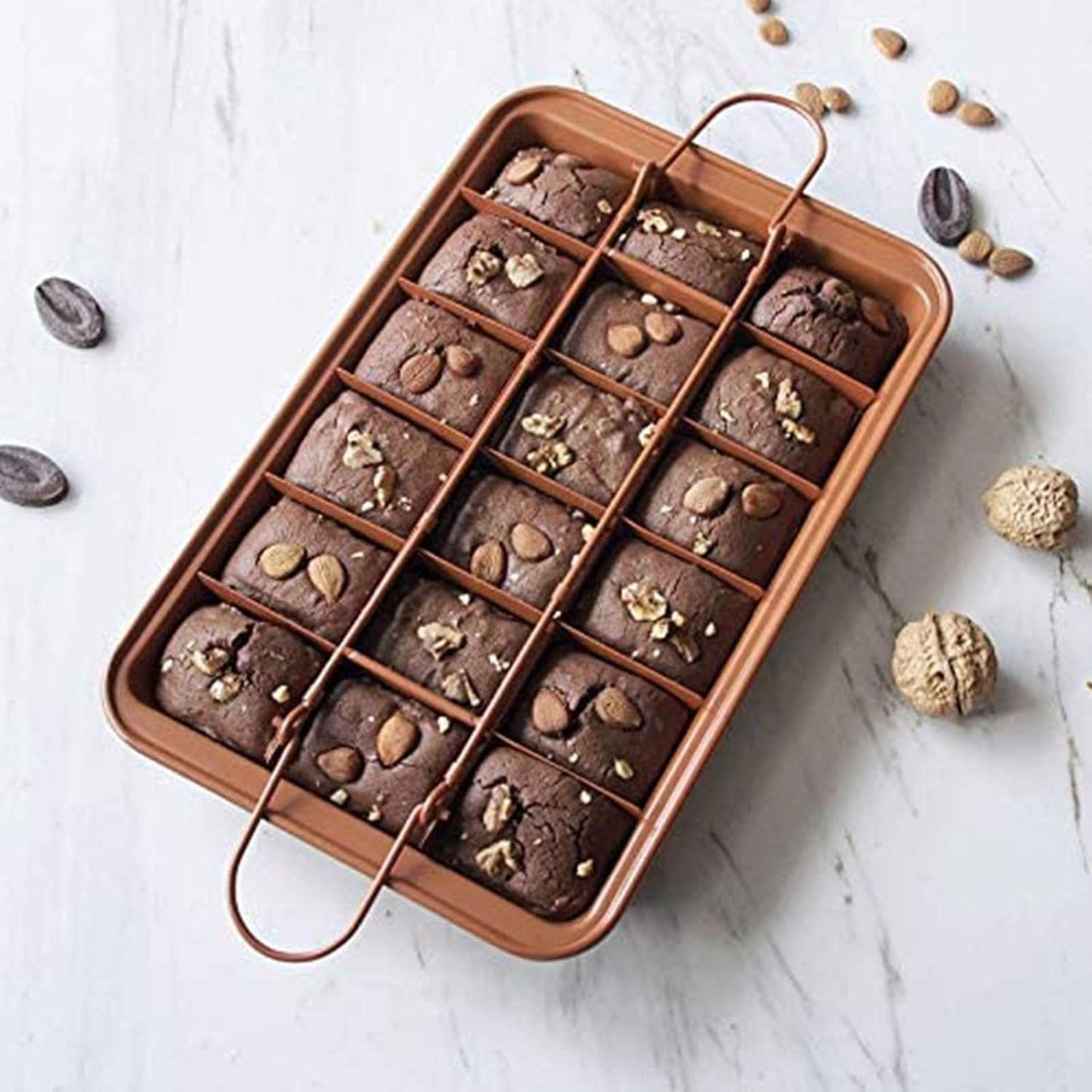 Brownie Pan with Dividers, Non-Stick Backing Pan