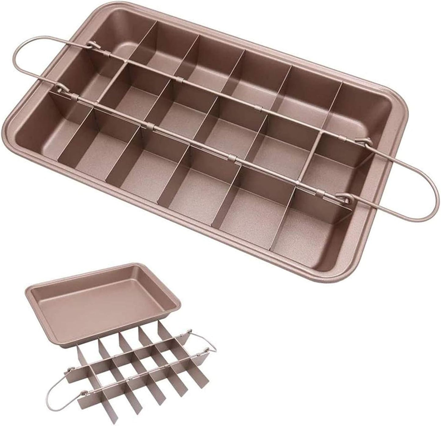 Brownie Pan with Dividers, Non-Stick Backing Pan