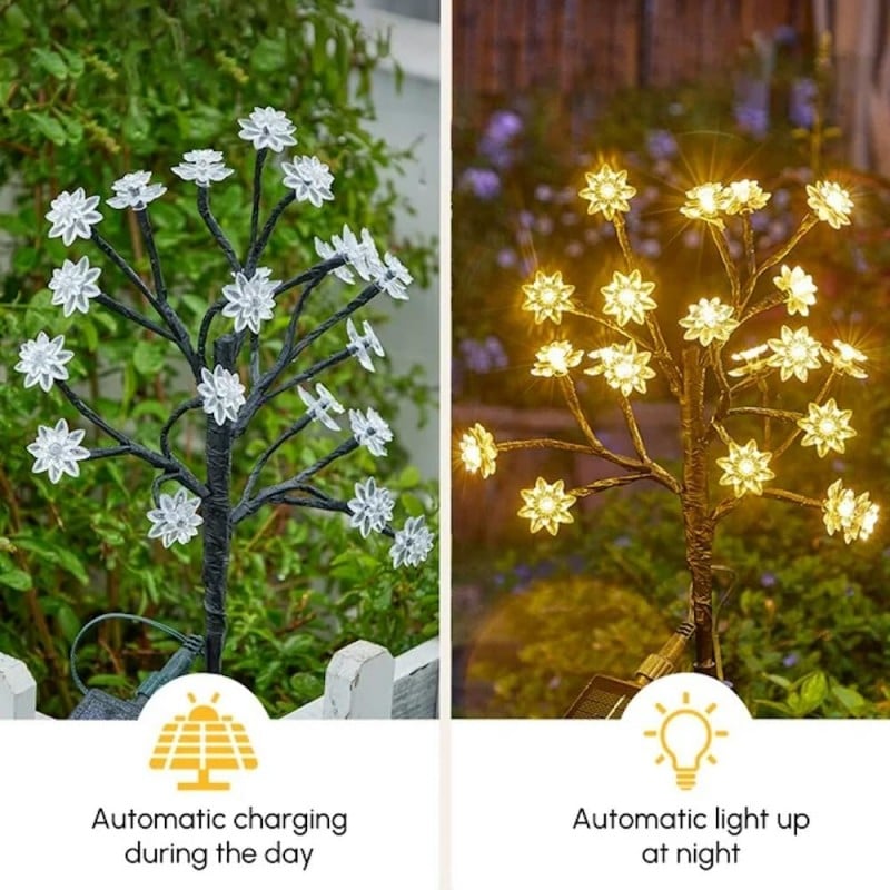 ✨Utendørs vanntette Cherry Blossom Multicolor Solar Garden Lights🎉/✨Outdoor Waterproof Cherry Blossom Multicolor Solar Garden Lights🎉