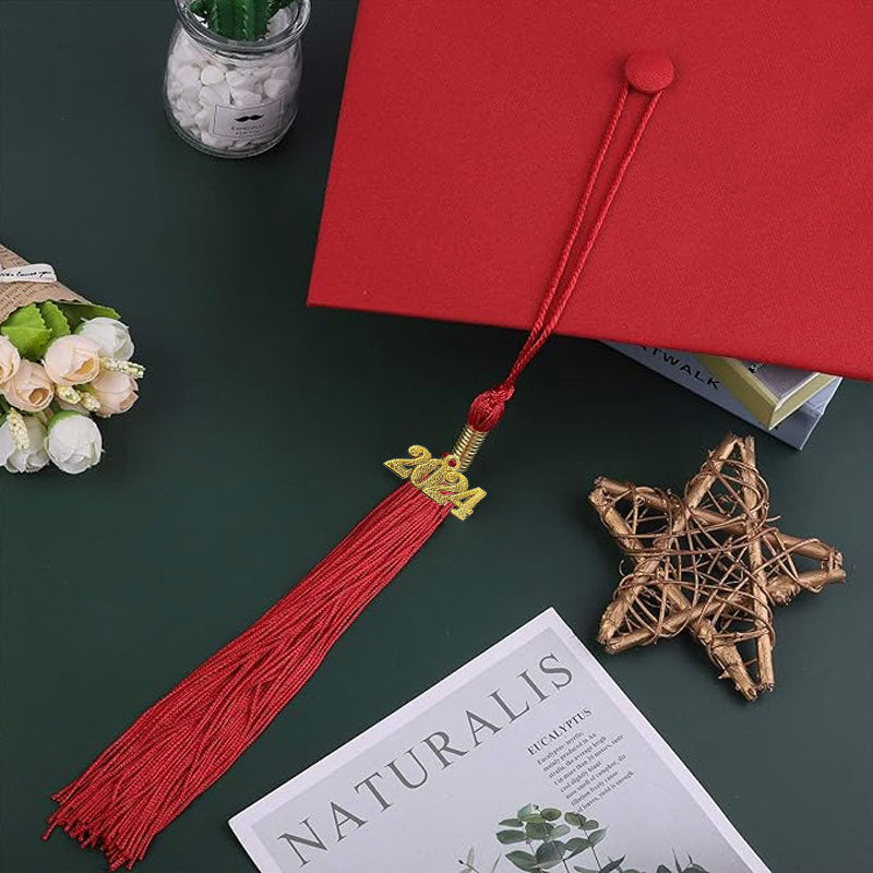 Matte Graduation Hat Band 2024 Tassel Year Pendant