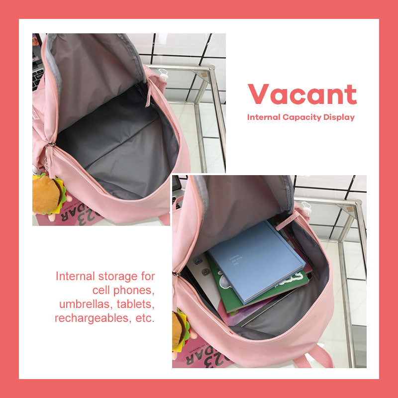 Large Capacity Simple Solid Color Backpack-Back To School & New Student Gift