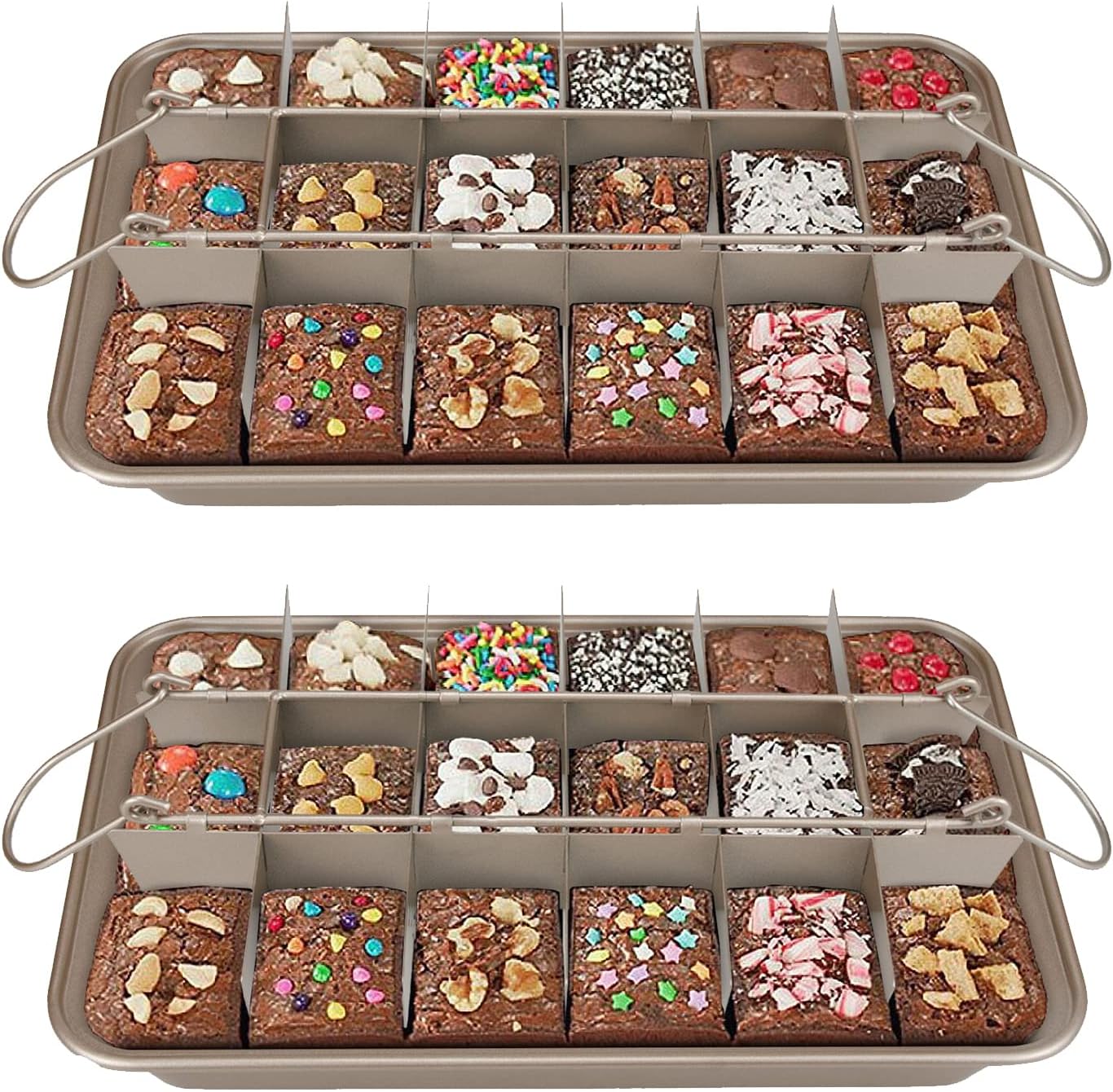 Brownie Pan with Dividers, Non-Stick Backing Pan