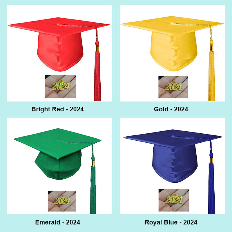 Matte Graduation Hat Band 2024 Tassel Year Pendant