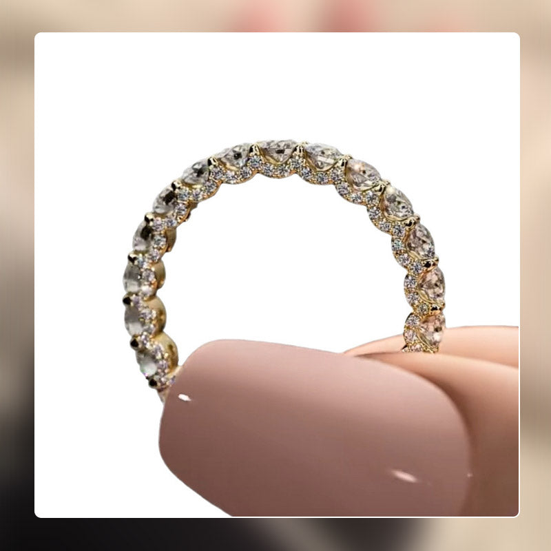 Women's Ring with Zircon⏰Purely handmade⏰limited production capacity