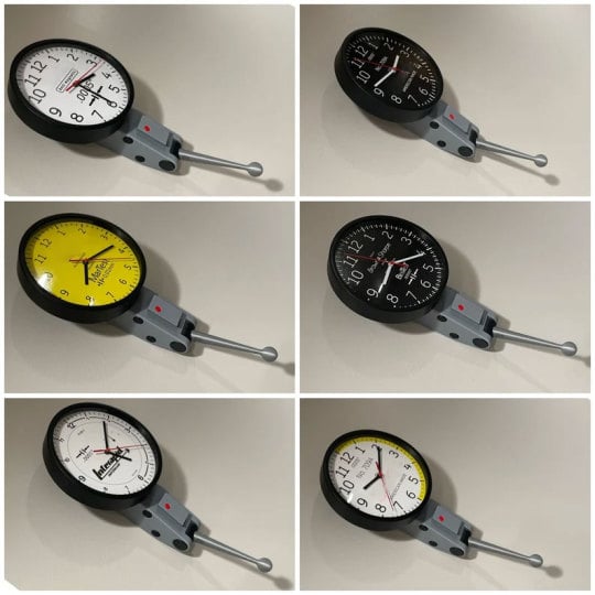 Dial Indicator Wall Clock, Great Gift for Machinist / Engineer / CNC Manufacturing Technician