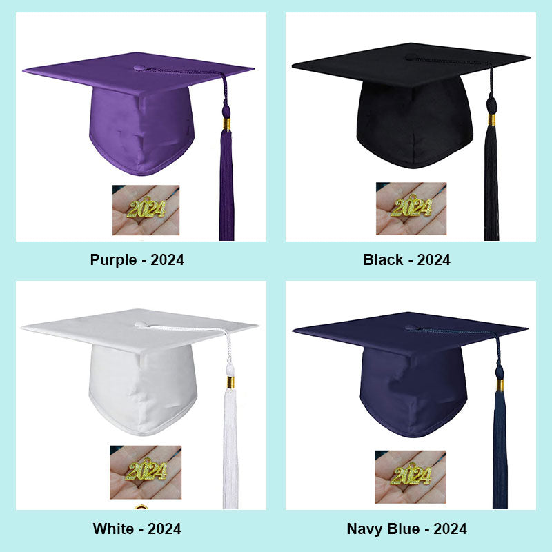 Matte Graduation Hat Band 2024 Tassel Year Pendant