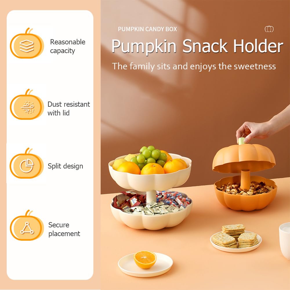 Halloween Christmas Pumpkin Decorative Fruit Plate Snack Dessert Stand