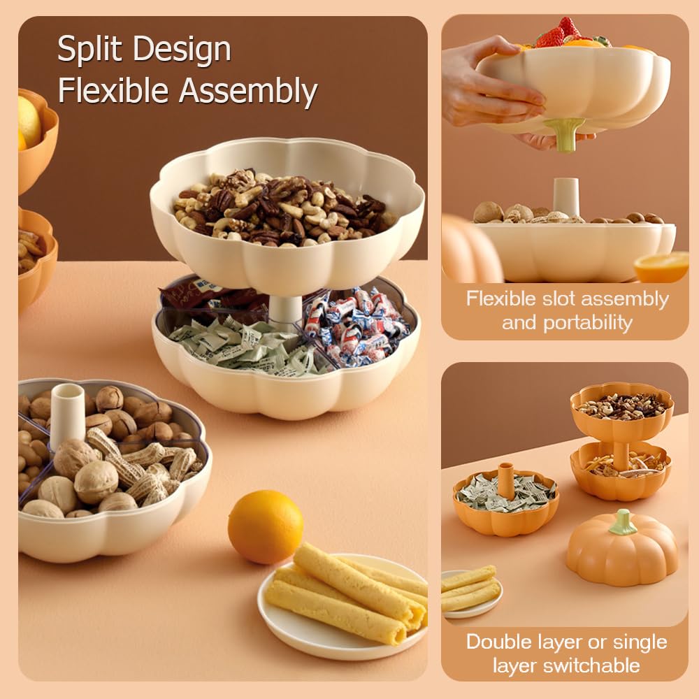 Halloween Christmas Pumpkin Decorative Fruit Plate Snack Dessert Stand