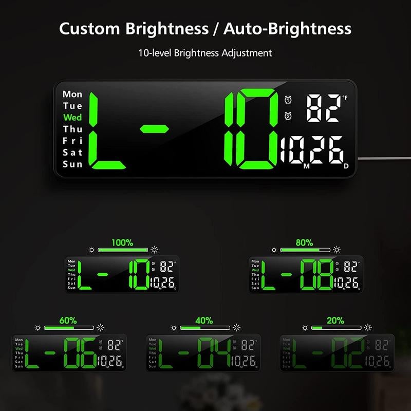 π₯2024 Upgraded Digital Wall Clock Large Display