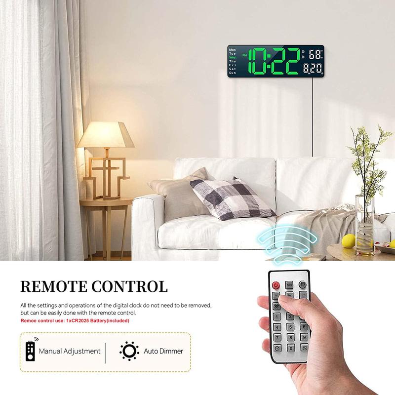 π₯2024 Upgraded Digital Wall Clock Large Display