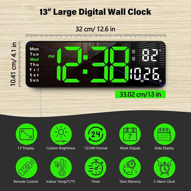 π₯2024 Upgraded Digital Wall Clock Large Display