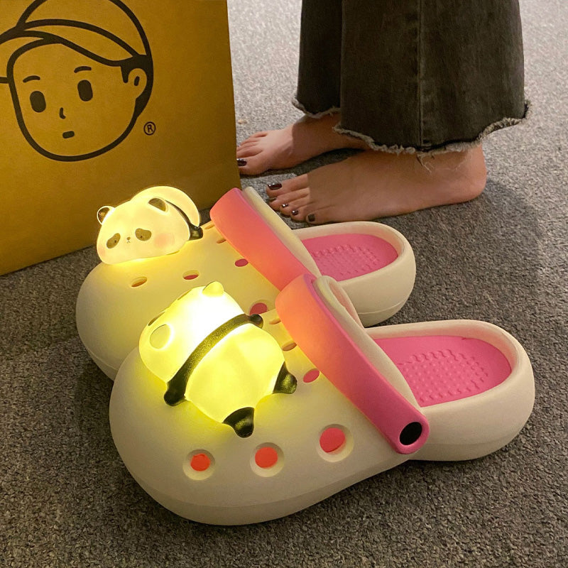 Light-Up Panda Lamp Clog Shoes