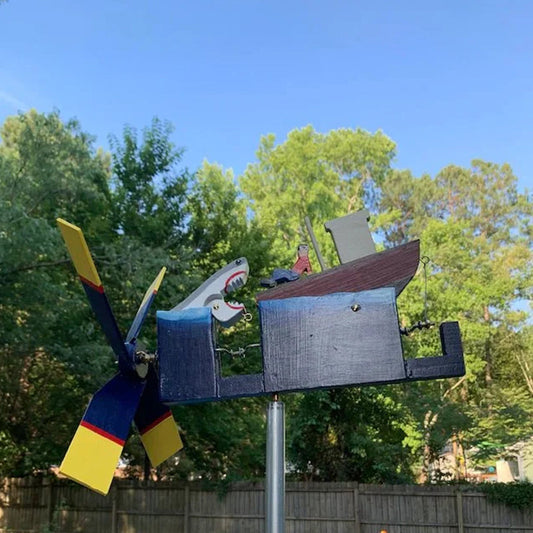 Shark Windmill Outdoor Garden Courtyard Ornaments
