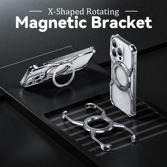 X-shaped mobile phone case rotating magnetic bracket - can be used for at least 3 years
