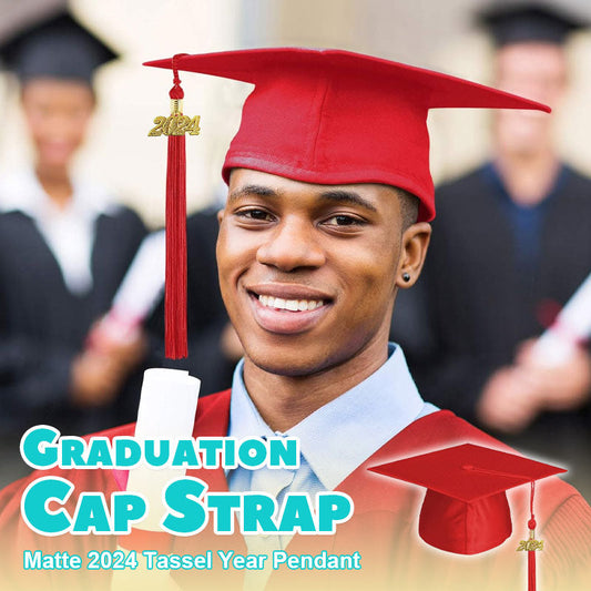 Matte Graduation Hat Band 2024 Tassel Year Pendant