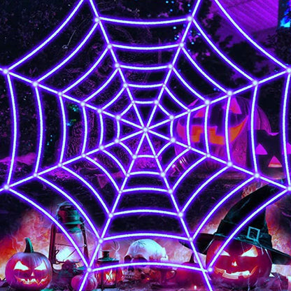 🕷️💡Halloween Glowing Triangle Spider Web