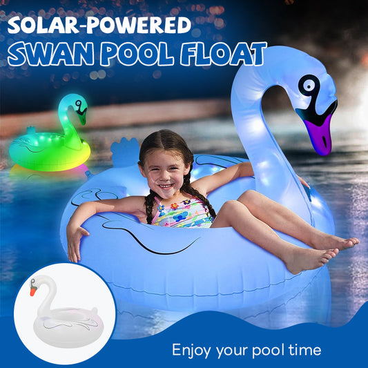 Solar-powered Swan Pool Float
