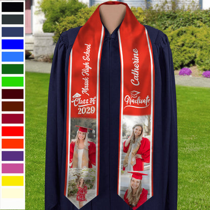 Custom Photo Class of 2026 Stoles Graduation Day TA29 LM32 888755