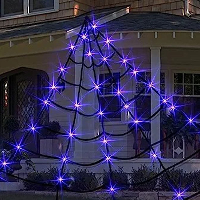 🕷️💡Halloween Glowing Triangle Spider Web