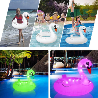 Solar-powered Swan Pool Float