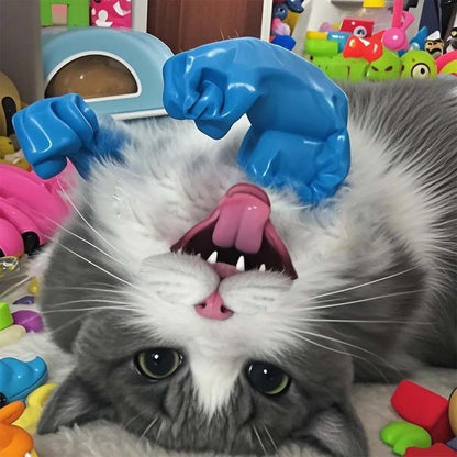 Muscular Hands And Arms With Creative Cat/Dog Necklace