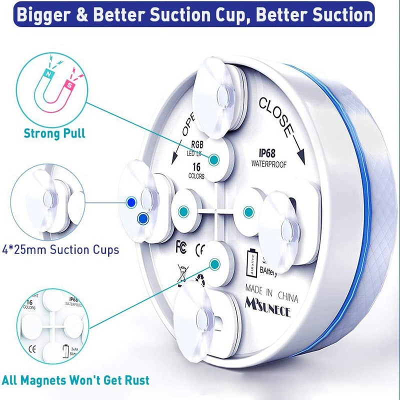 LED Remote Control Magnet Suction Cup Diving Light