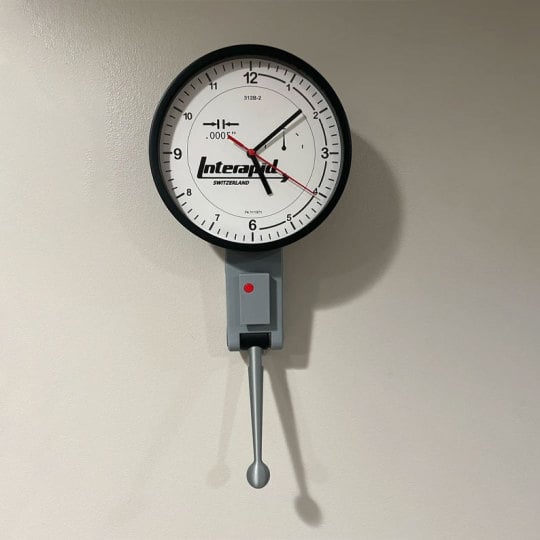 Dial Indicator Wall Clock, Great Gift for Machinist / Engineer / CNC Manufacturing Technician