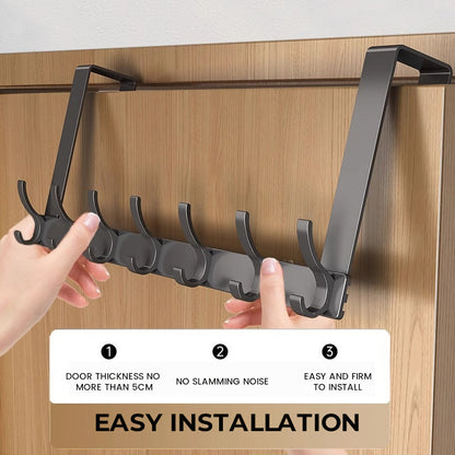 Punch-Free Door Frame Clothes Hanger Storage Rack