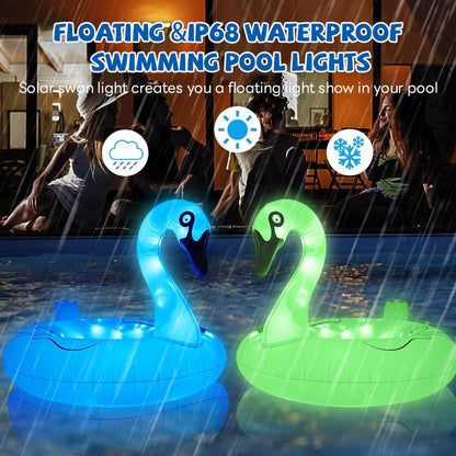 Solar-powered Swan Pool Float