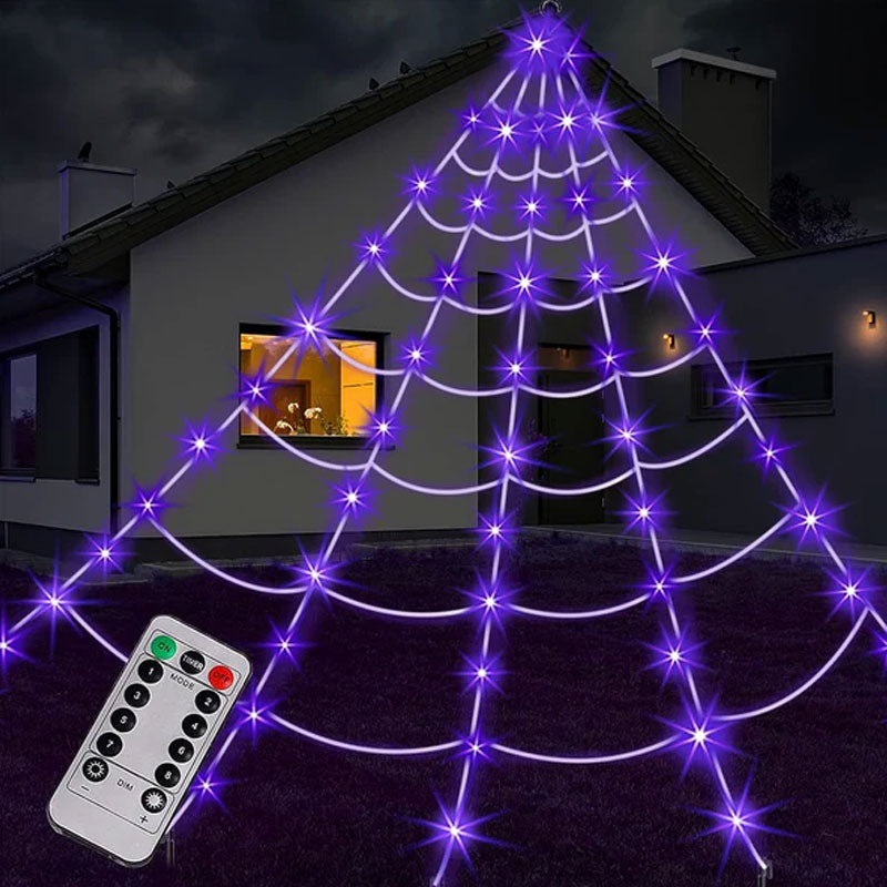 🕷️💡Halloween Glowing Triangle Spider Web