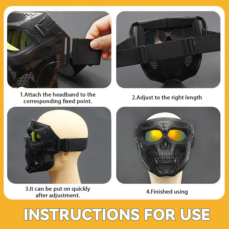 Motorcycle, bicycle helmet goggles/skull horror helmet mask